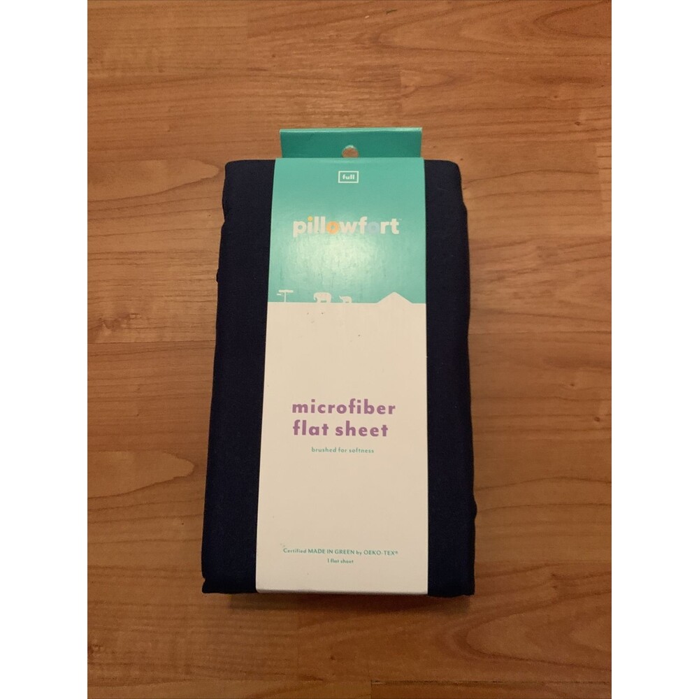 Pillowfort Full Microfiber Flat Sheet Solid Blue